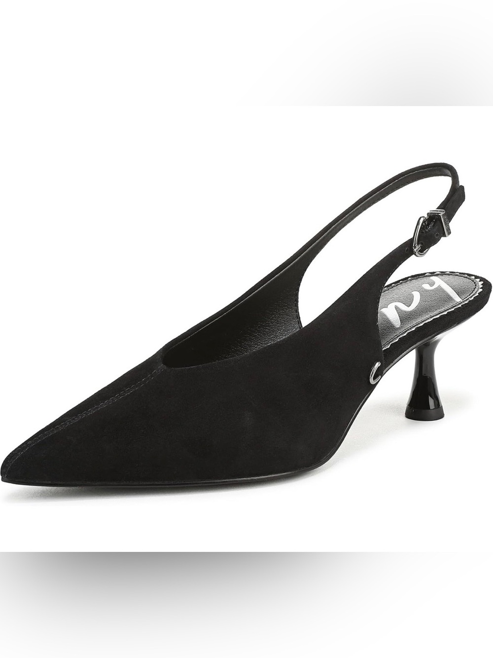 Circus NY Sam Edelman Fawn Black Suede Slingback Heels, Size 7.5
